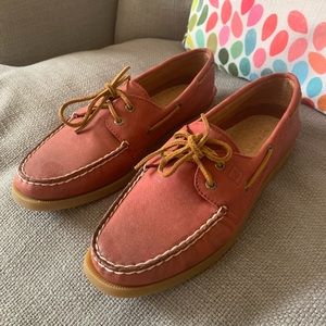 Sperry Topsiders in Brick Red, Size 10. Like New!